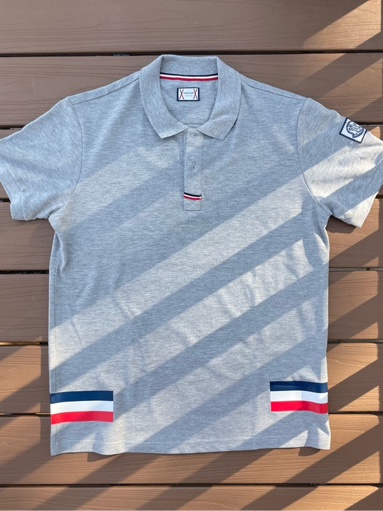 Moncler Other - Moncler Gray Polo with Navy, White & Red Trim